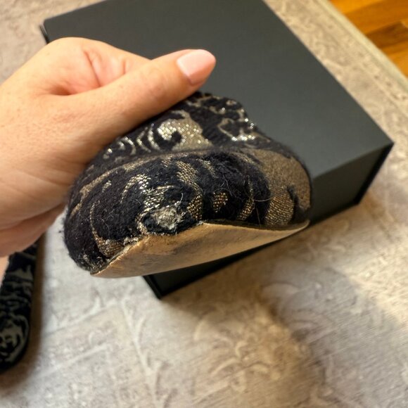 Nanette Lepore Black & Gold Brocade Loafer Pumps – Elegant & Versatile - Picture 7 of 11